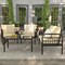 Outdoor 4-Piece Wicker Conversation Set with Rustproof Metal Frame